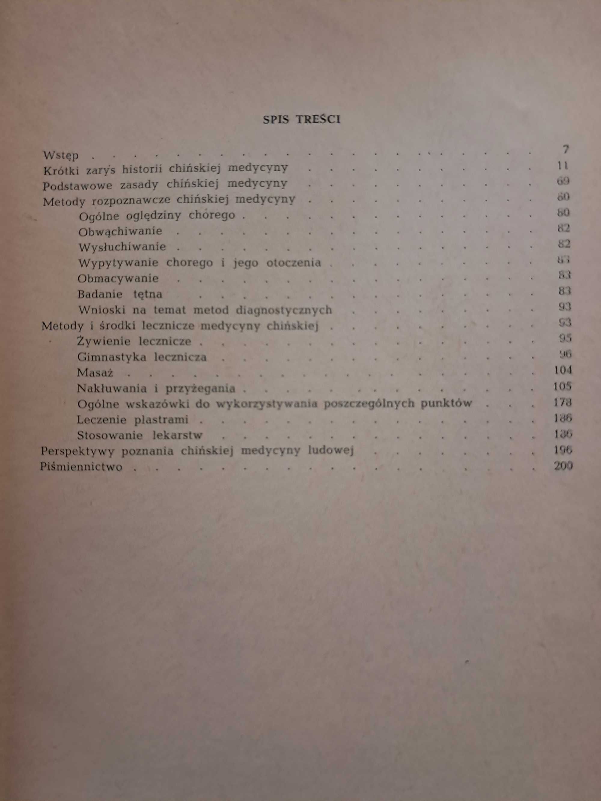 Zarys chińskie medycyny Wogralik -spis