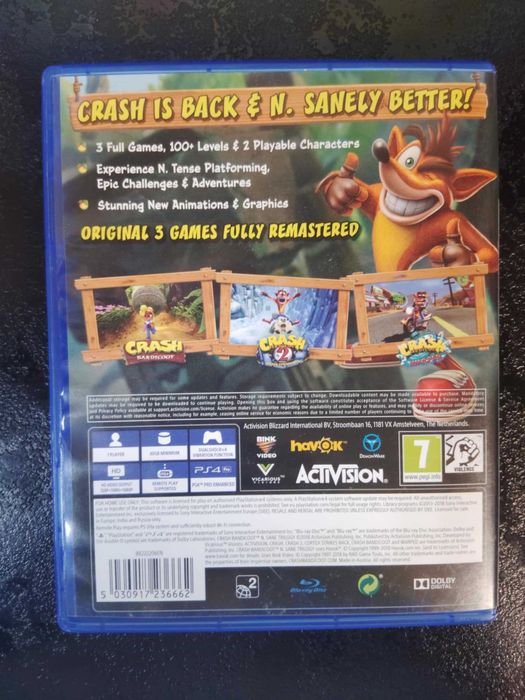 Crash Bandicoot: N. Sane Trilogy PS4 gra po Angielsku