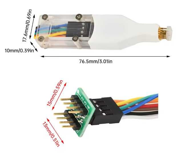 Sonda pomiarowa (klips) 8x6mm (WSON 8-pin) z przewodem i adapterem