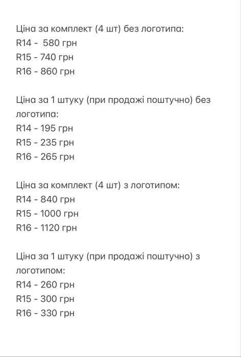 Колпаки на колеса Radius ковпаки на диски Радіус Радиус