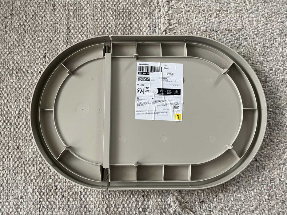Ikea DAMMÄNG Kosz, pojemnik z pokrywką, szarobeżowy, 26 l
