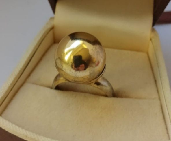 Pierścionek złota kulka olbrzymi rozmiar 20