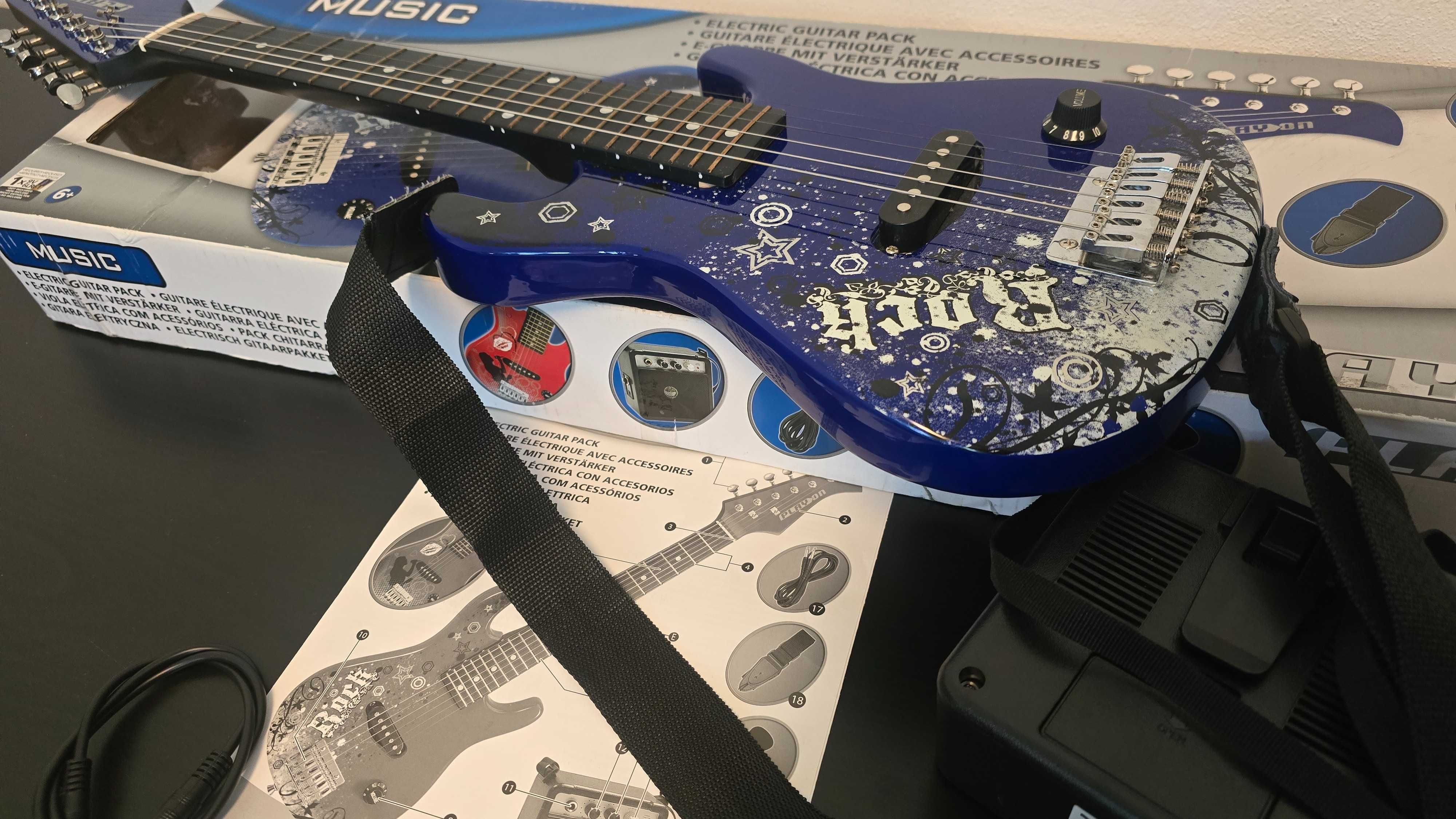 Guitarra elétrica infantil PlayOn c/ amplificador