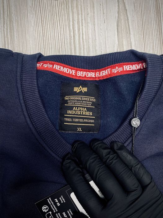 Кофта зимня Alpha Industries темно-синя оригінал