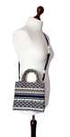 Stylowa haftowana torebka MNG Mango Cavas - crossbody/listonoszka