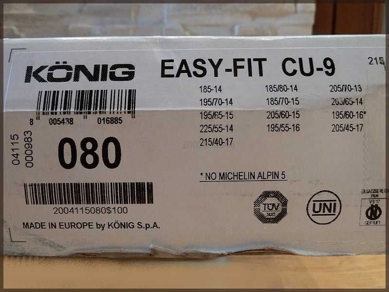 Łańcuchy na koła THULE - KÖNIG Easy-Fit CU-9. Nowe.