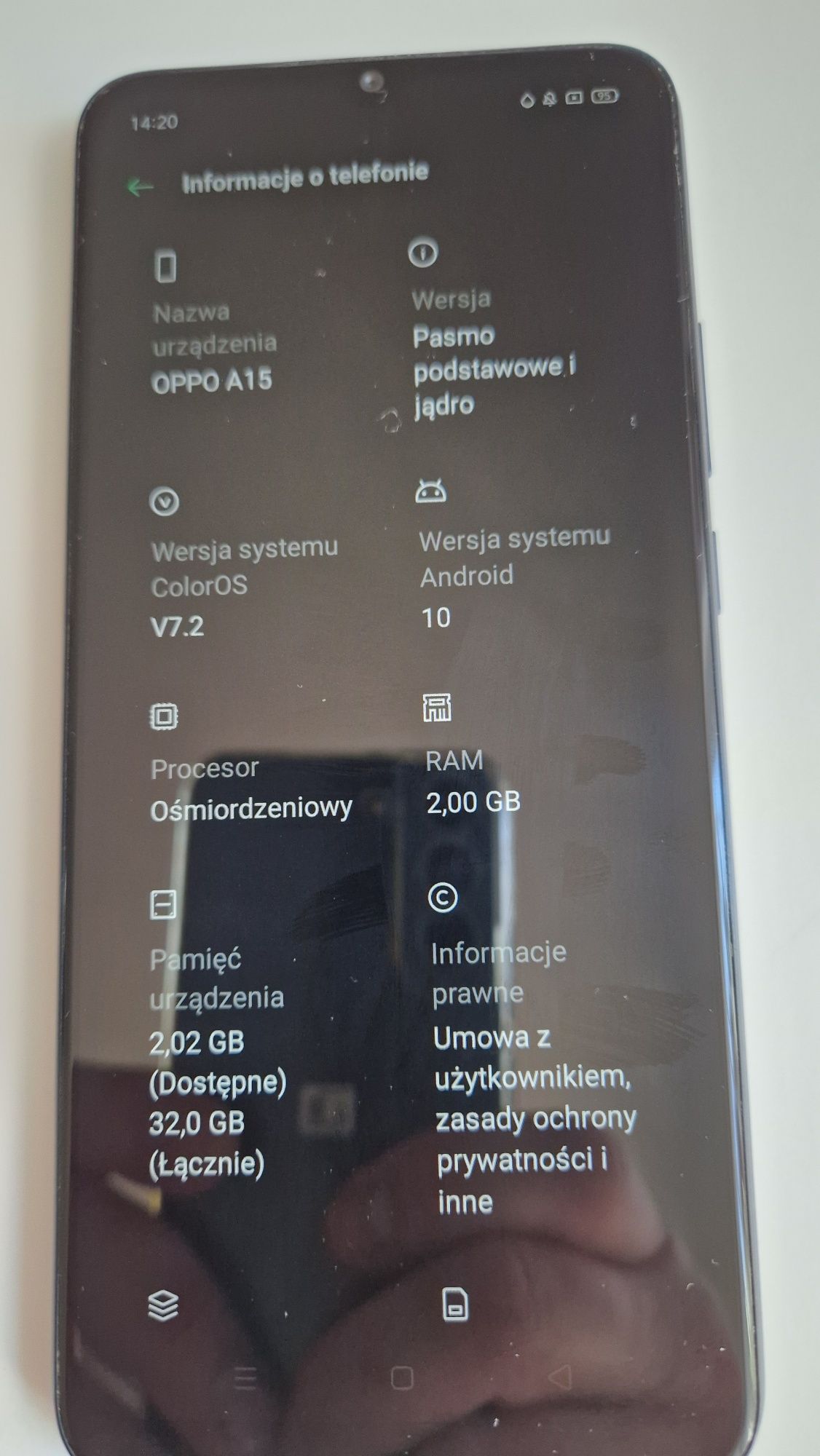 Smartfon Oppo A15