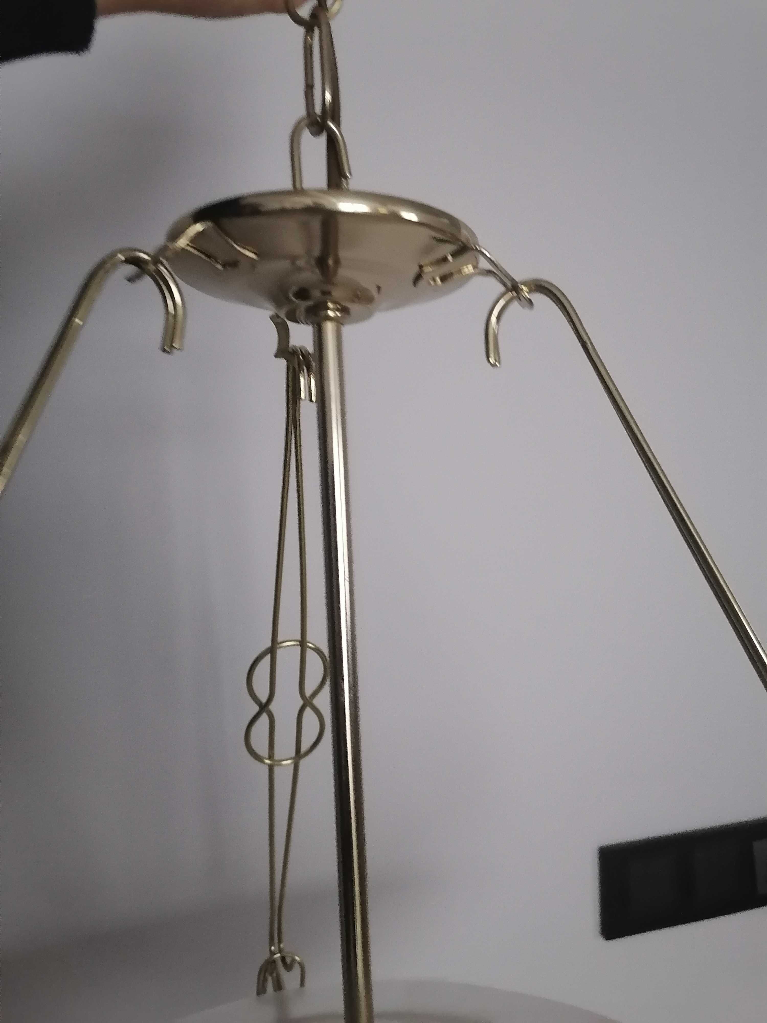 wisząca lampa kloszowa ozdobna 45cm złoty kolor