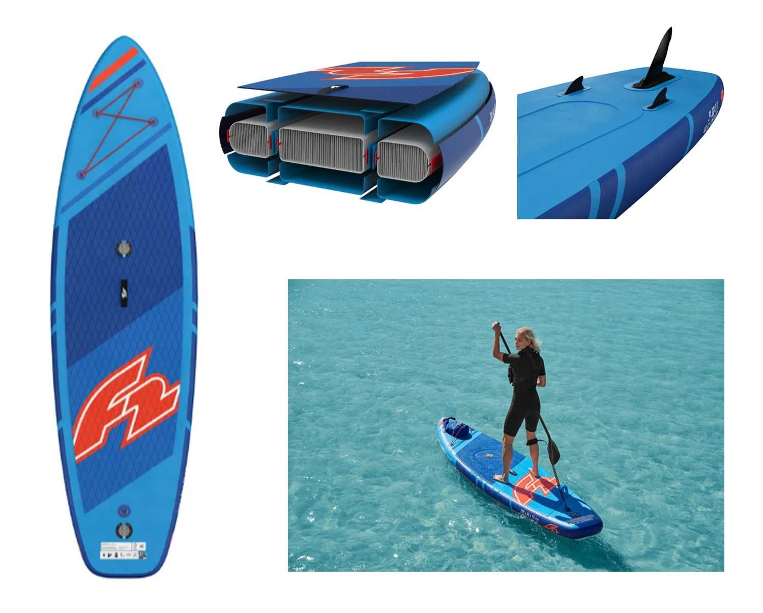 F2 deska pływania SUP dwukomorowa Allround 3xfin kpl. 320cm 150kg NOWA