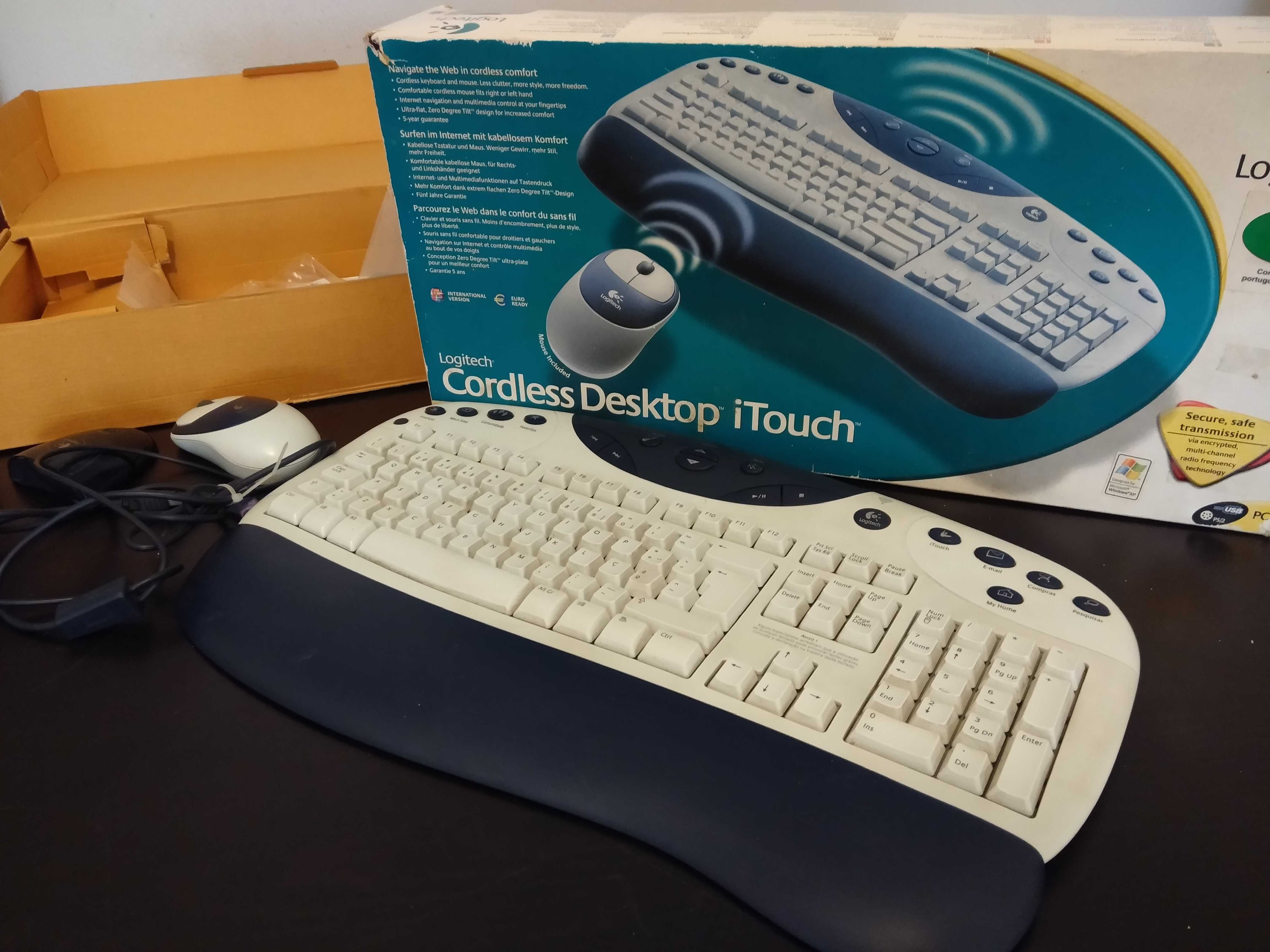 Teclado Logitech Cordless Desktop iTouch (inclui RATO) sem fios