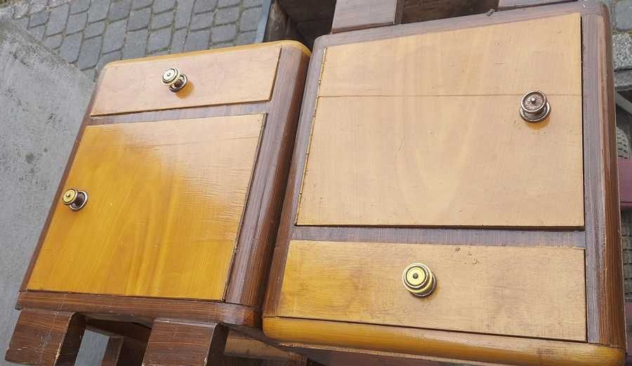 Szafka nocna 2 sztuki art deco, możliwość renowacji i lakierowania