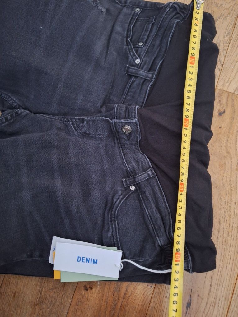 Spodnie ciążowe jeansowe Mum Jeans HM L 40 XL 42 boyfriend wiosna