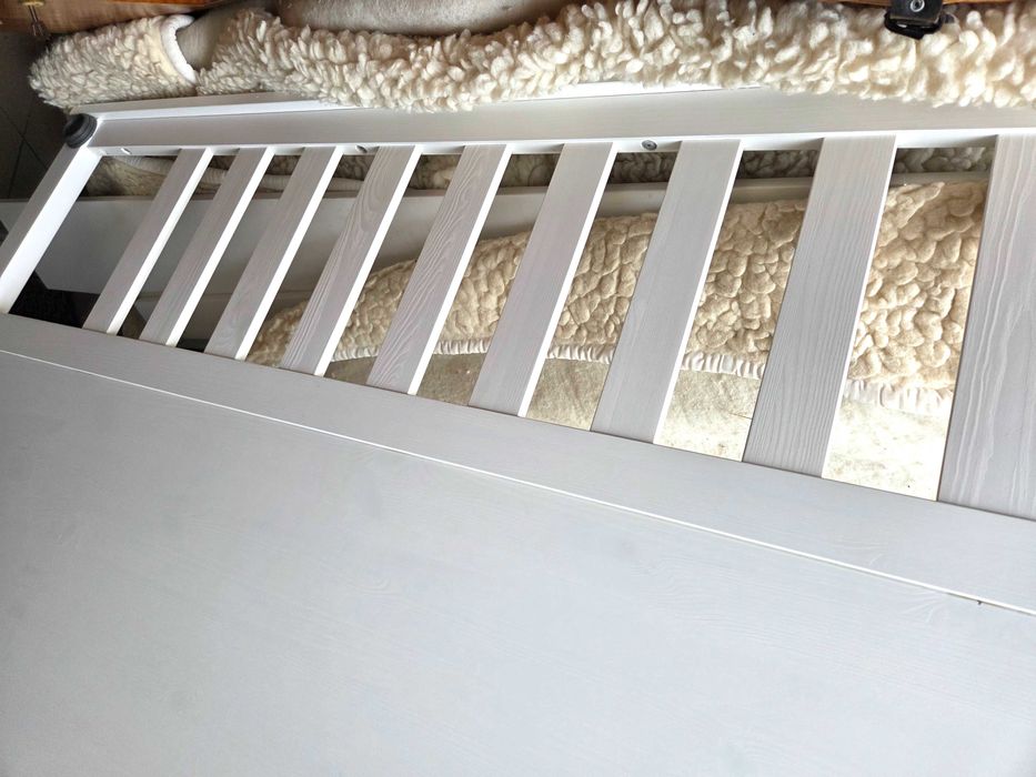 Ikea Hemnes-łóżko podwójne,białe160x200, stelaż-belka metalowa gratis!