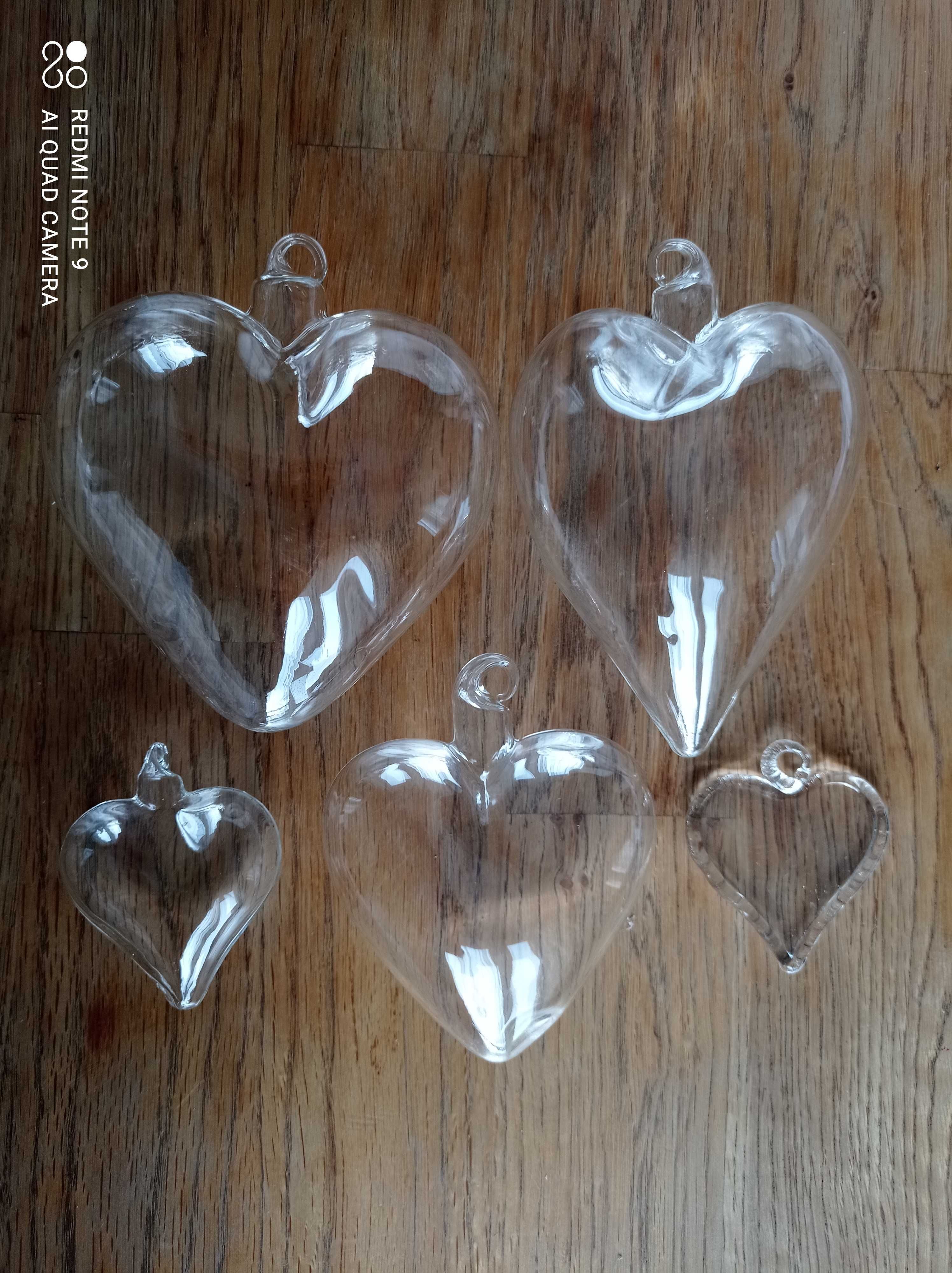 Serce serduszko szklane ze szkła twardego zawieszka szklana, 5cm