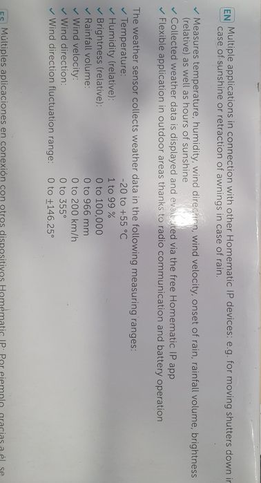 Estação meteorológica wettersensor ip profissional -HOMEMATIC