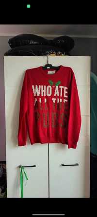 Bluza sweter świąteczny czerwony z napisem