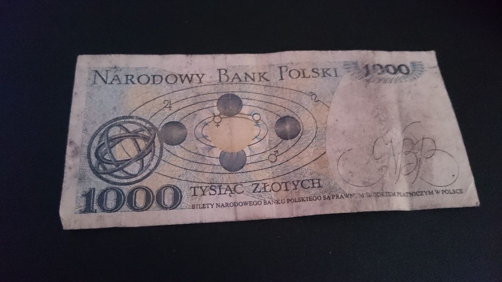 Nota 1000 Zlotych Polónia 1982