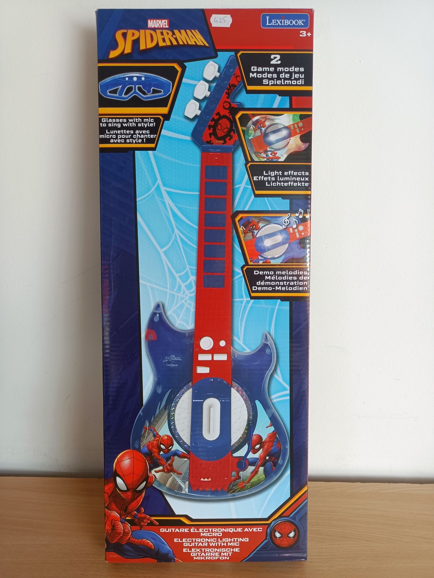Spiderman gitara elektryczna dla dzieci Lexibook okulary mikrofon