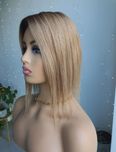 Tupet topper Monika z włosów naturalnych piaskowy blond z odrostem