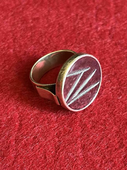 Piękny Srebrny Autorski Masywny Pierścionek Sygnet