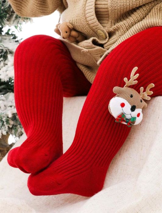 Grube świąteczne rajstopy 92/98