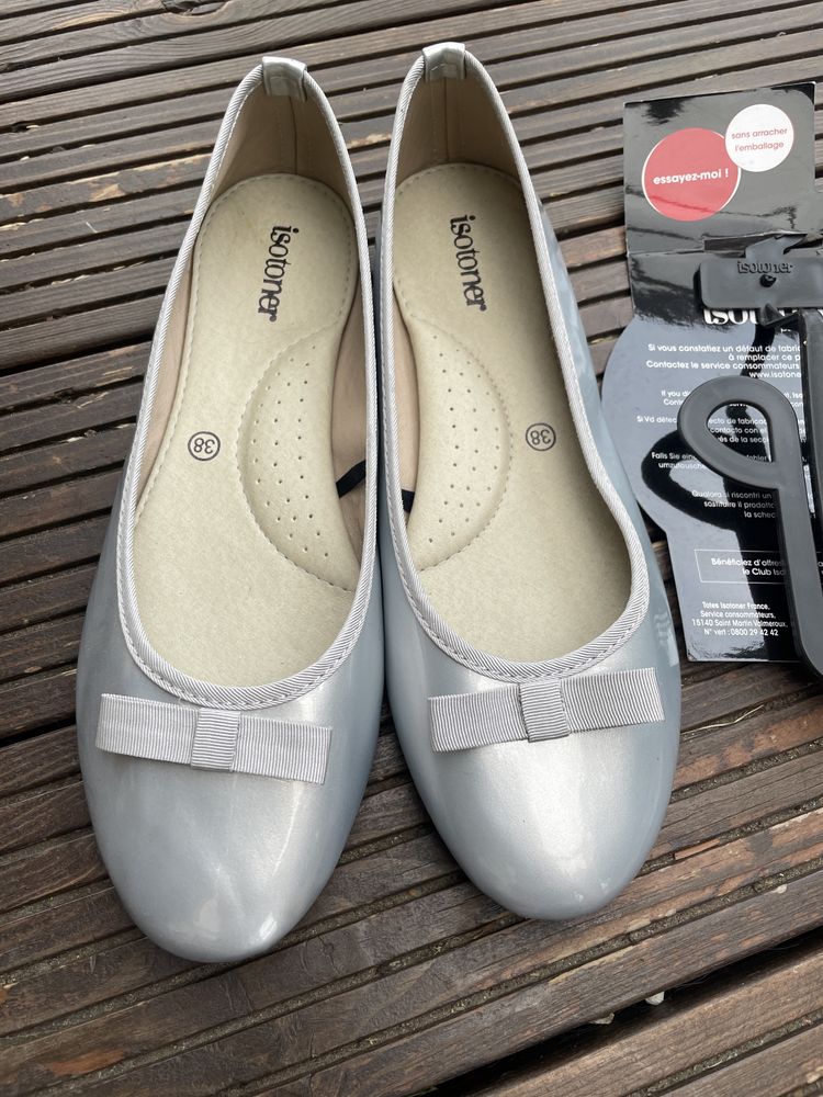 Srebrne baleriny nowe r 38