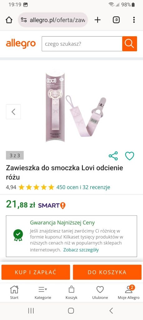 Zawieszka + smoczki Lovi