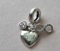 Charms personalizowany z grawerem - srebro 925