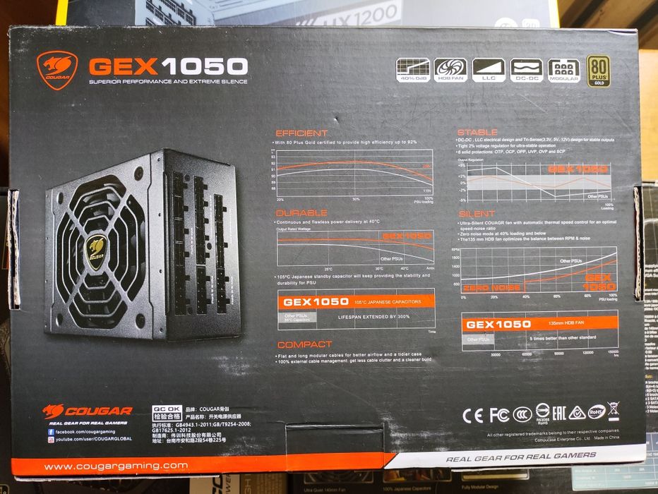 Блок живлення Cougar GX1050 GEX 1050, EVGA 1000, Corsair HX 1200