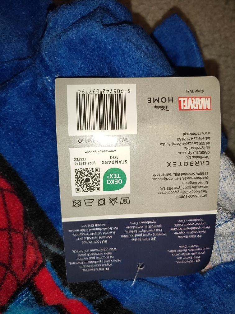 Nowy Ręcznik kąpielowy ponczo Spiderman 55cmx110cm