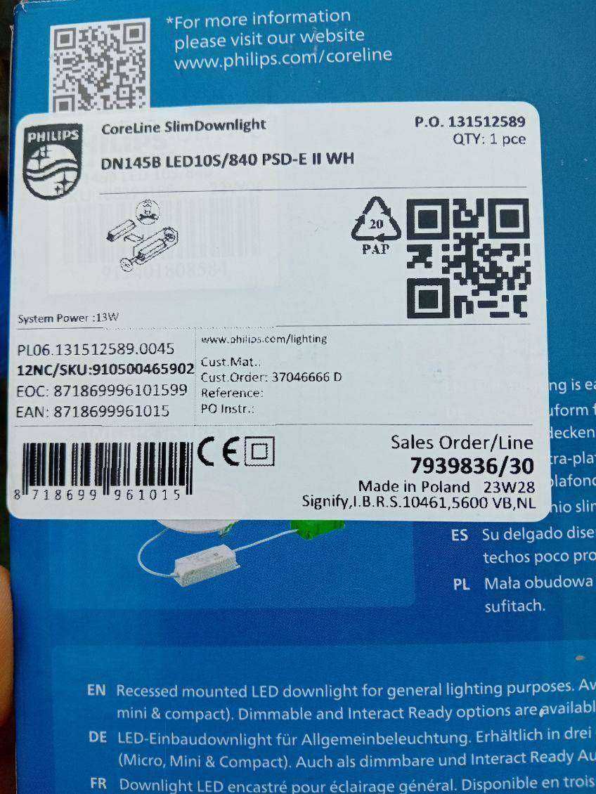 Lampa sufitowa Philips coreline slimdownlight