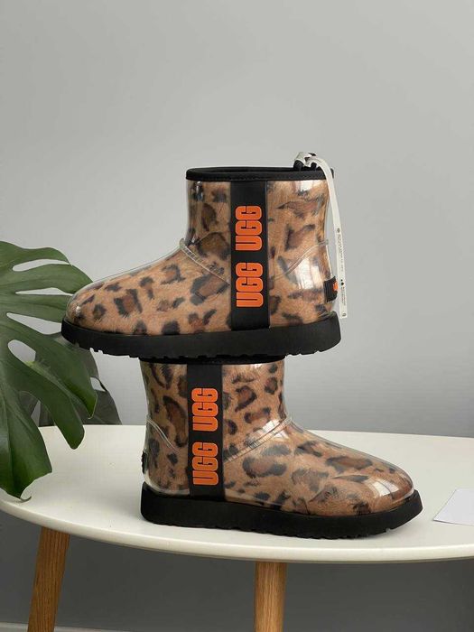 Женские сапоги UGG Classic Clear Mini Boot Leopard 36-41 Натур Овчина!