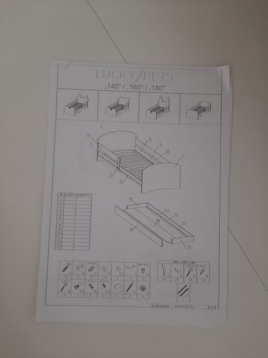 Piękne łóżko 160×80 Lucy z grafiką dla dziewczynki.