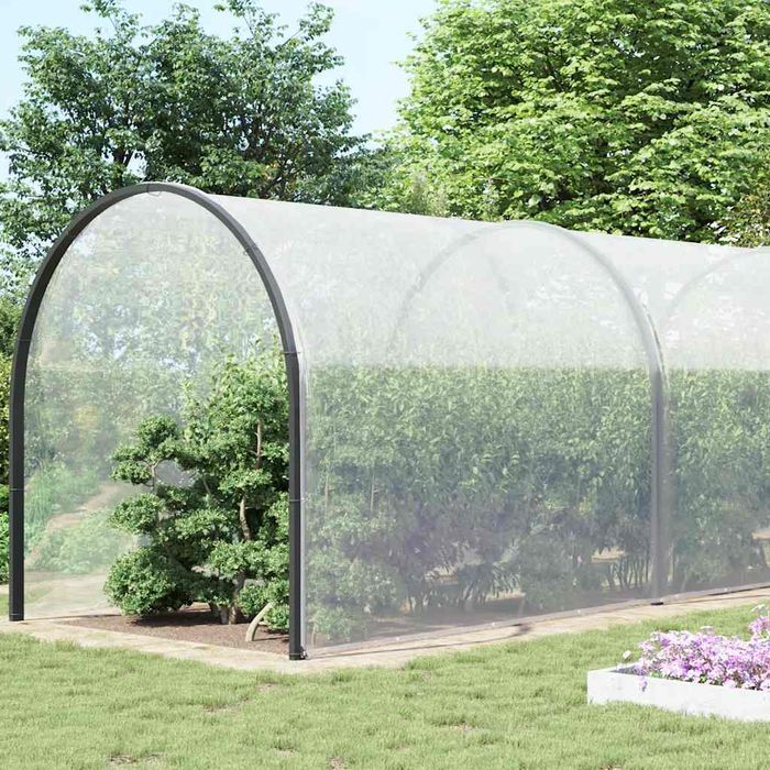 vidaXL Przezroczysta plandeka z oczkami 8x12 m Polietylen