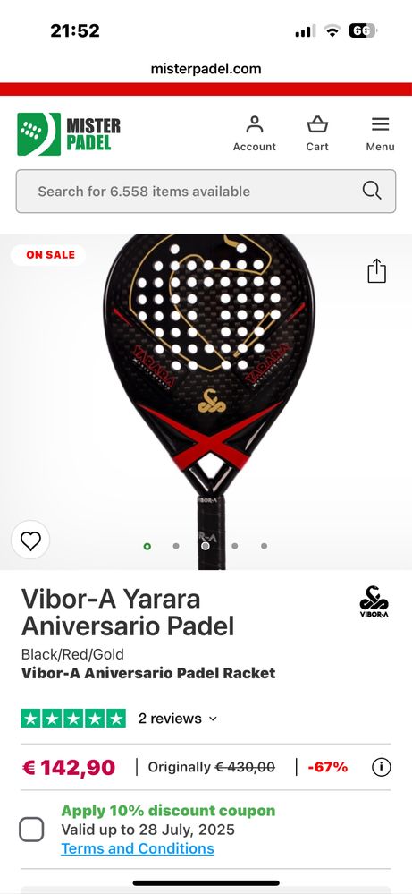 Raquete de Padel Víbora Yarara X Anniversary
