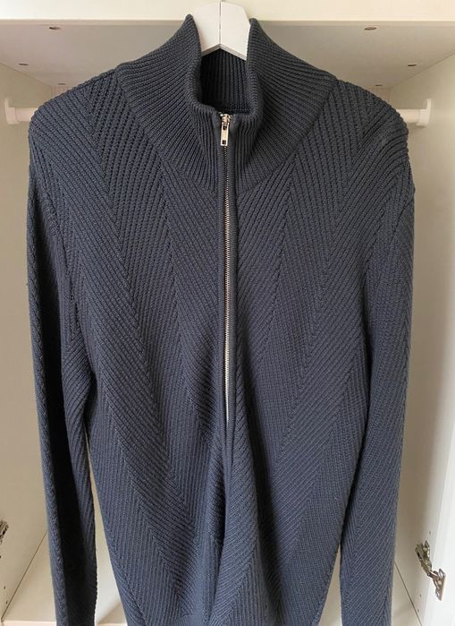 Superstainable męski sweter kardigan na suwak  L 40 100% Merino wool