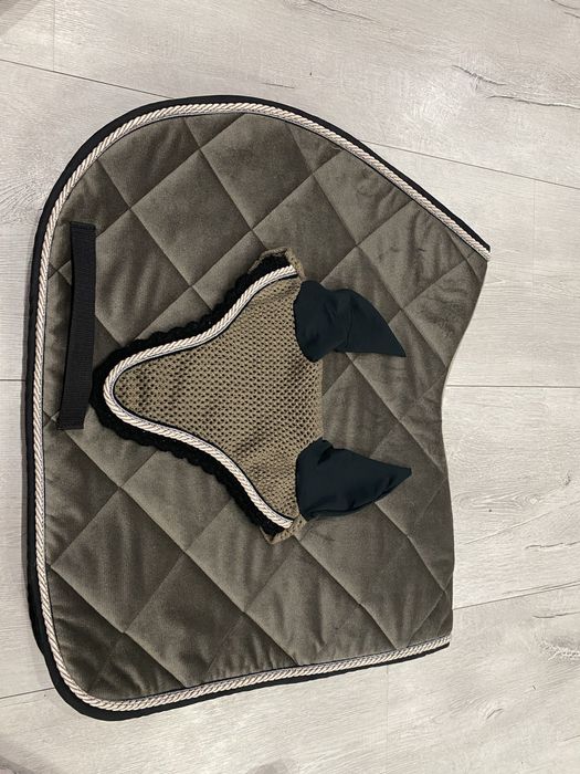 Welurowy komplet czaprak plus nauszniki VS full