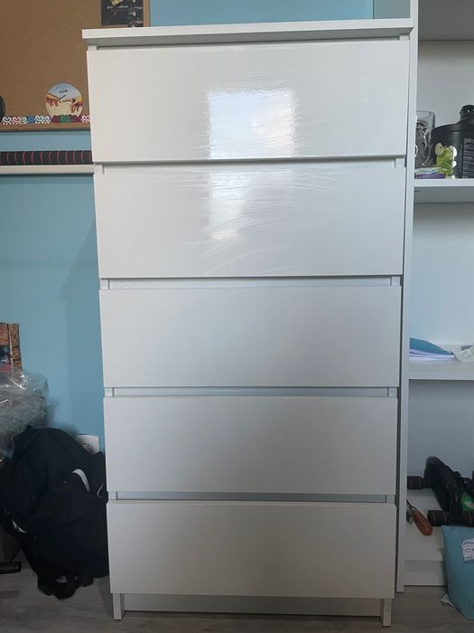 Komoda biała 5 szufladowa