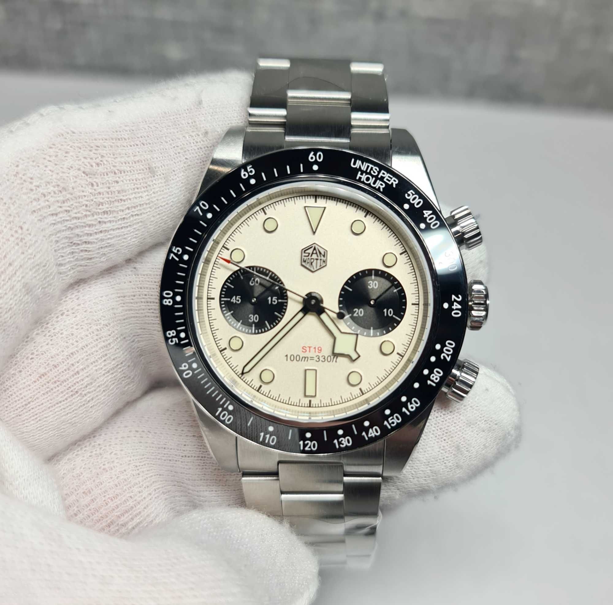 Чоловічий годинник San Martin Chronograph Panda Mechanical Sapphire