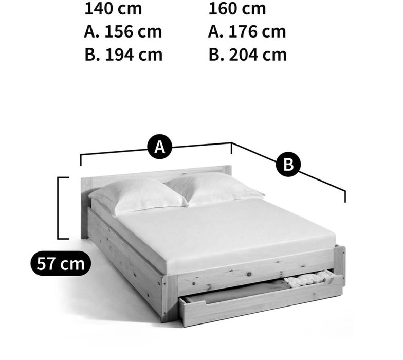 Cama La Redoute em madeira de pinho maciço claro com estrado 160x200cm