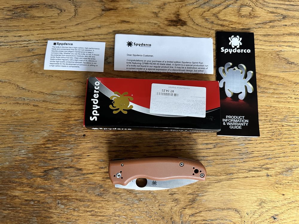 Spyderco Shaman , сталь Rex 45 , Sprint Run