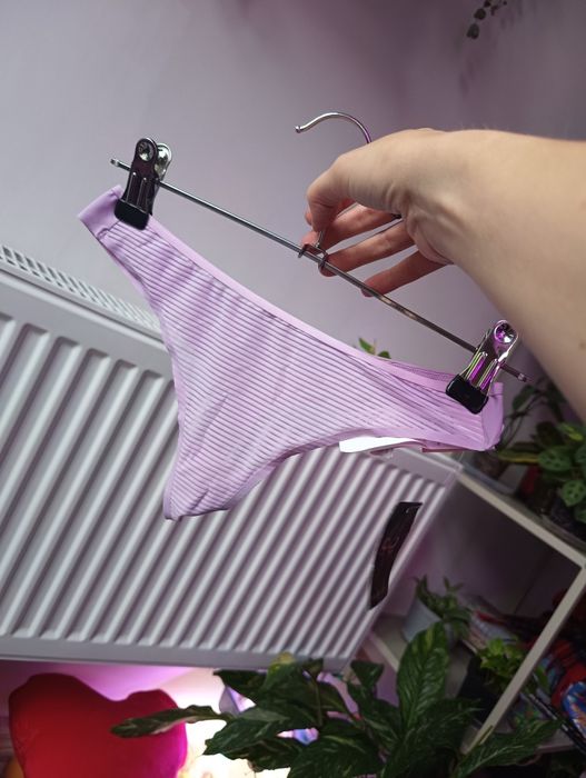 Majtki liliowe, stringi xxs NOWE