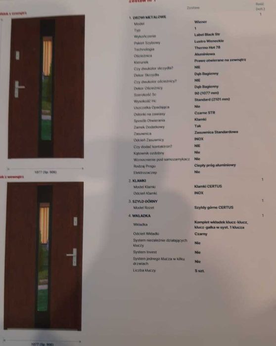 Drzwi zewnętrzne Erkado Wiener 1 dąb bagienny 90P prawe na zew.