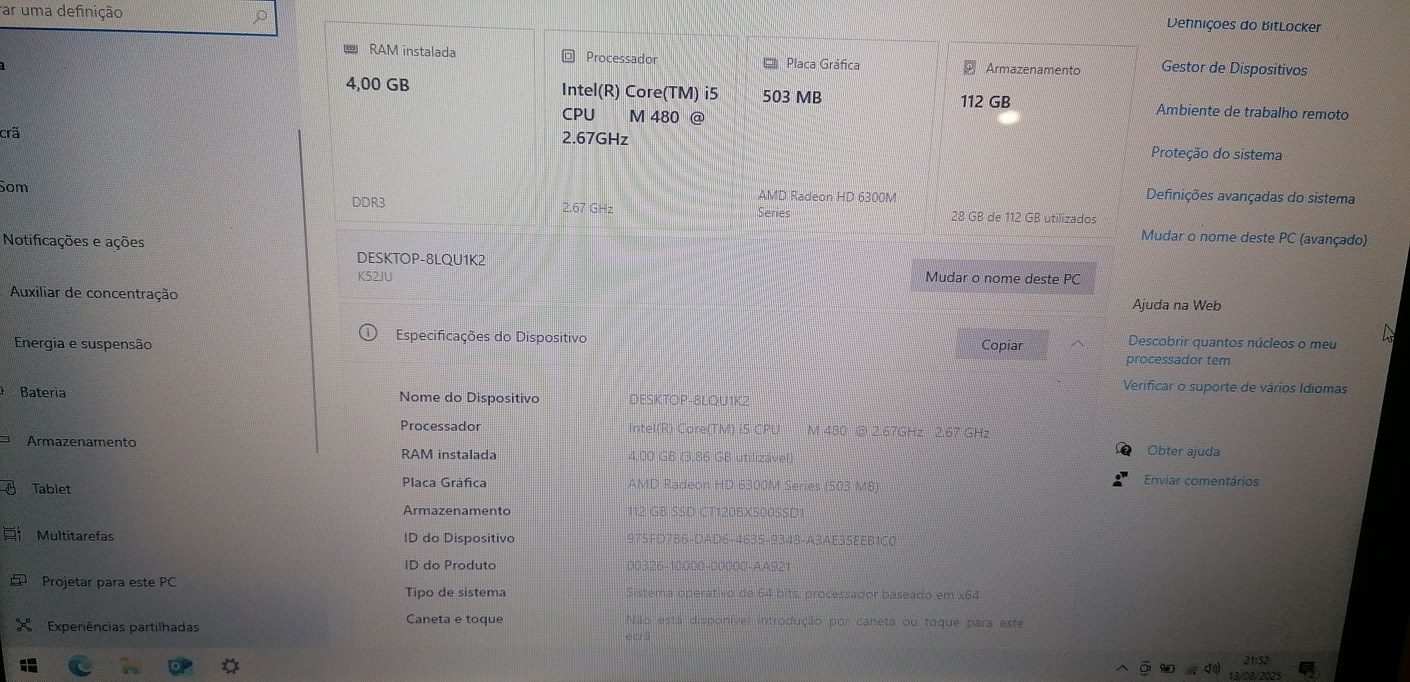 Portatil Asus X52J
