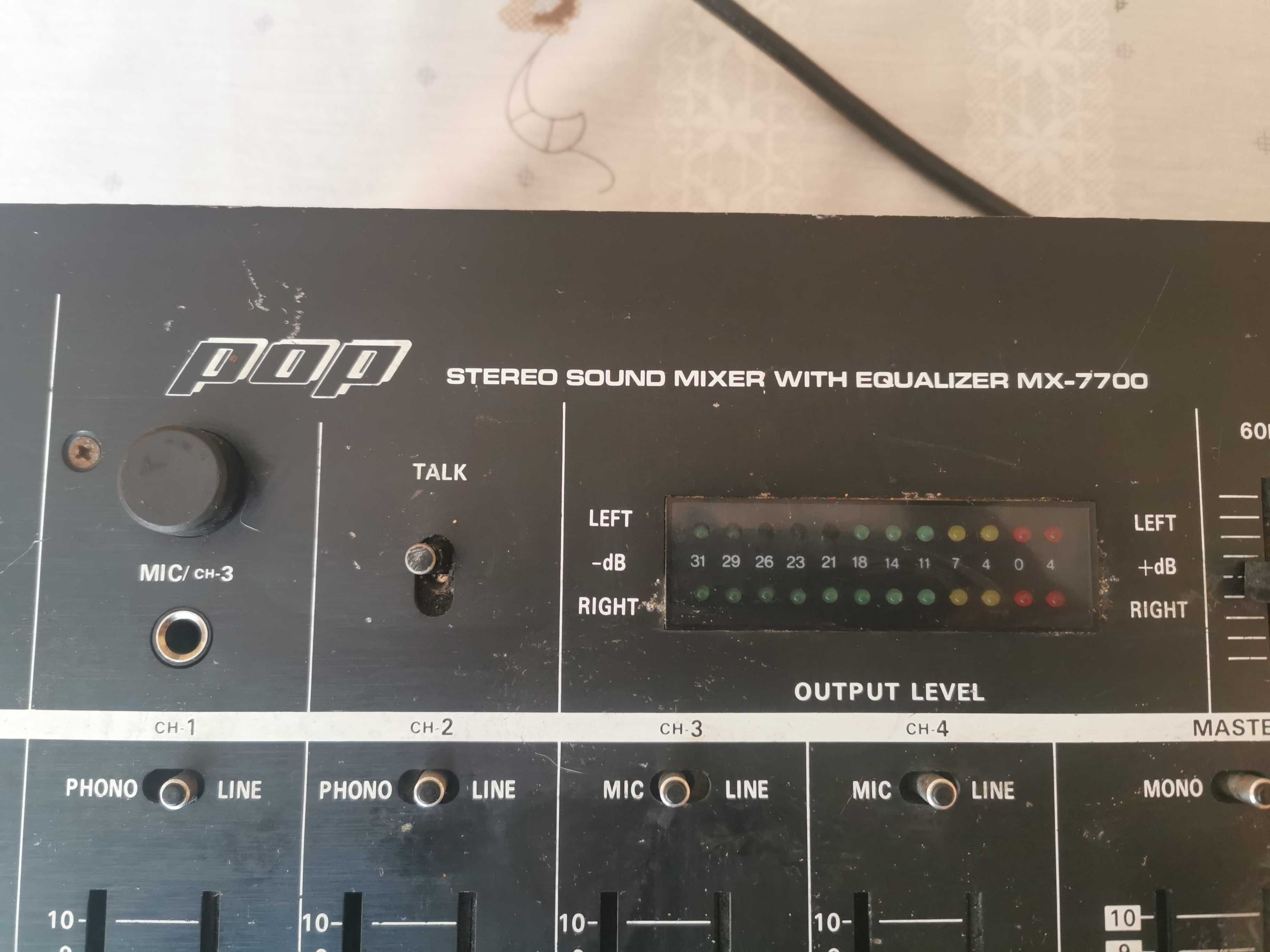 MIXER pop stereo sound mixer with equalizer mx-7700