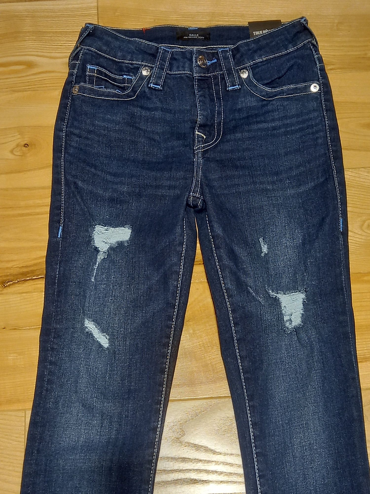 True religion spodnie jeansy super skinny W25