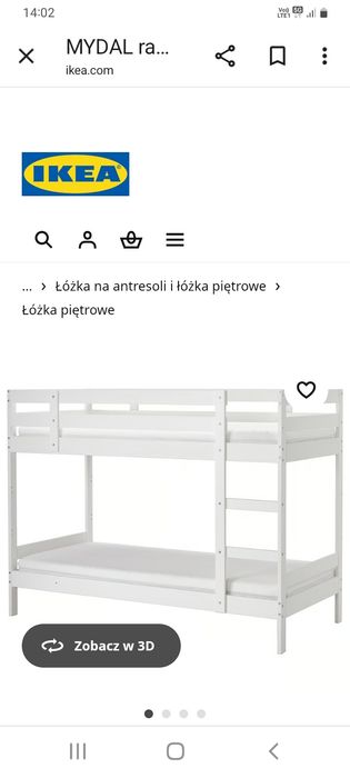 Łóżko piętrowe Ikea