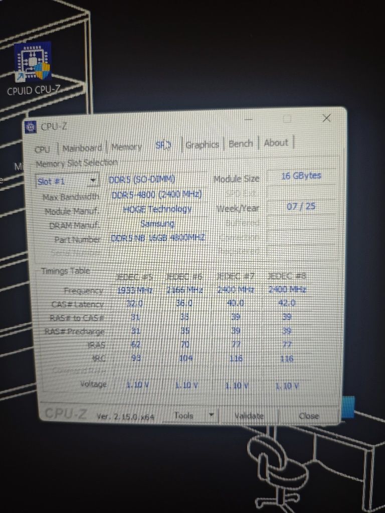 Pamięć RAM so-dimm ddr5 4800mhz, 16gb