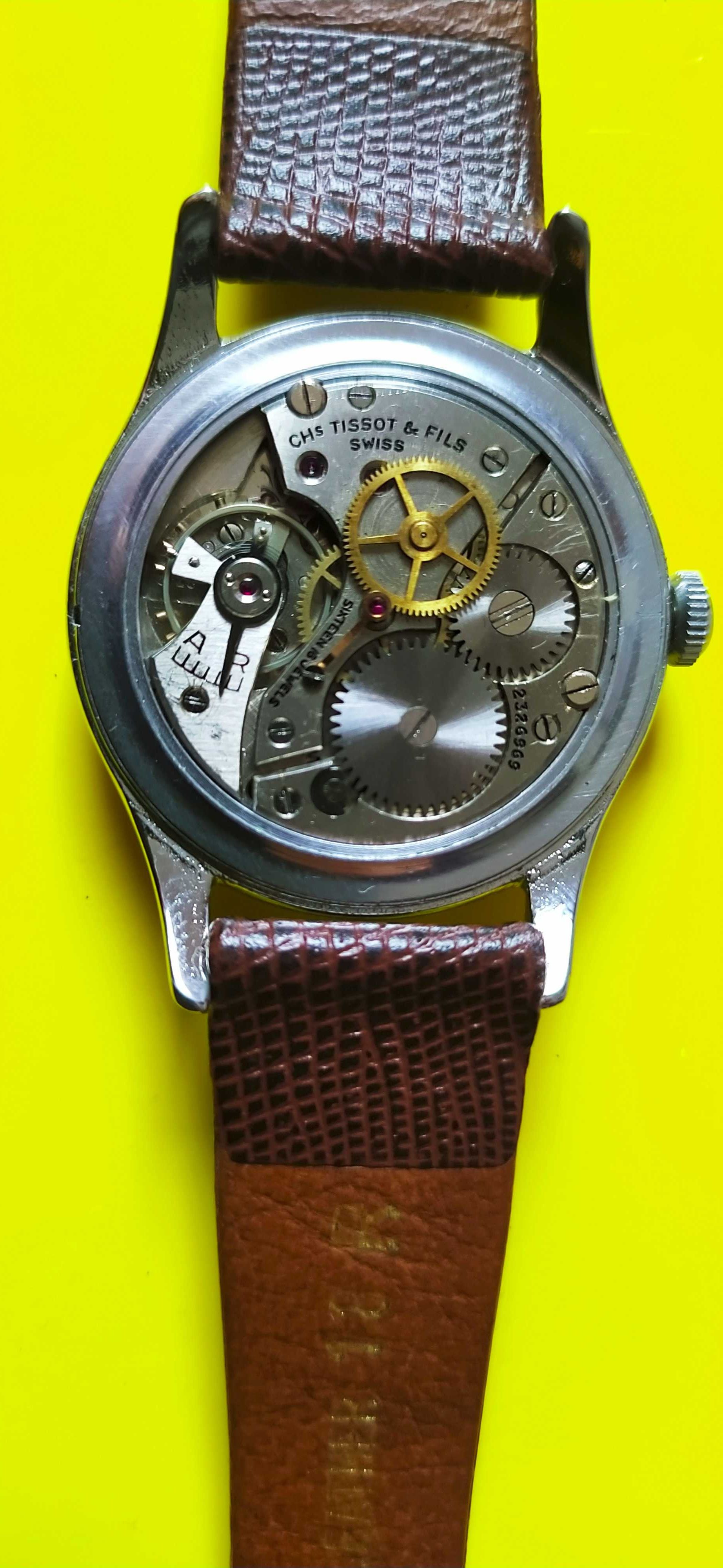 Duży Tissot cal.27B-21 w obecnie chromowanej kopercie 35 mm średnicy
