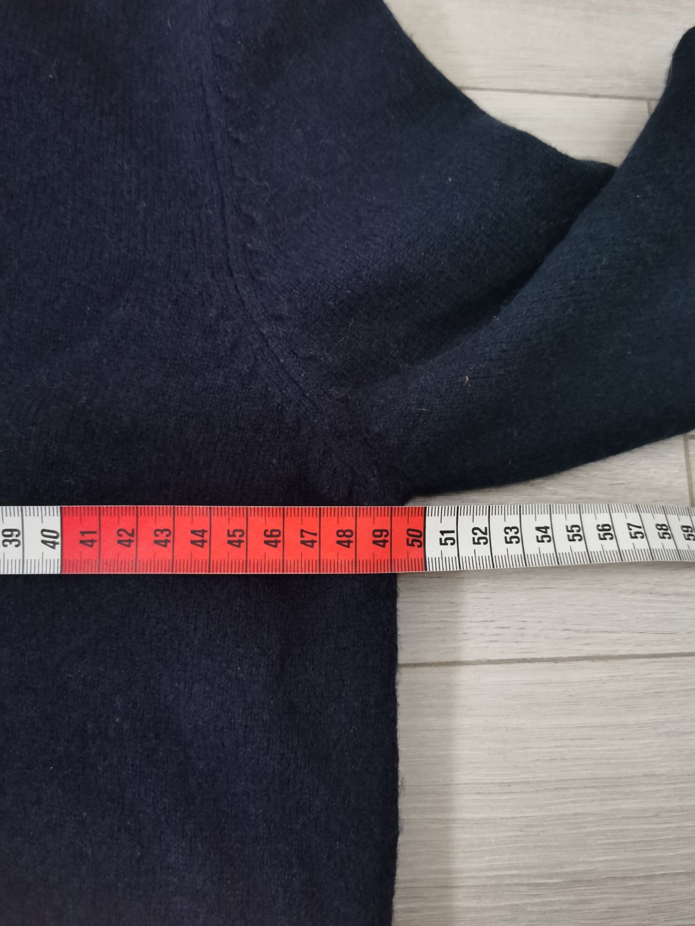 F&F granatowy wełniany sweter 100% wełna pure new  wool M